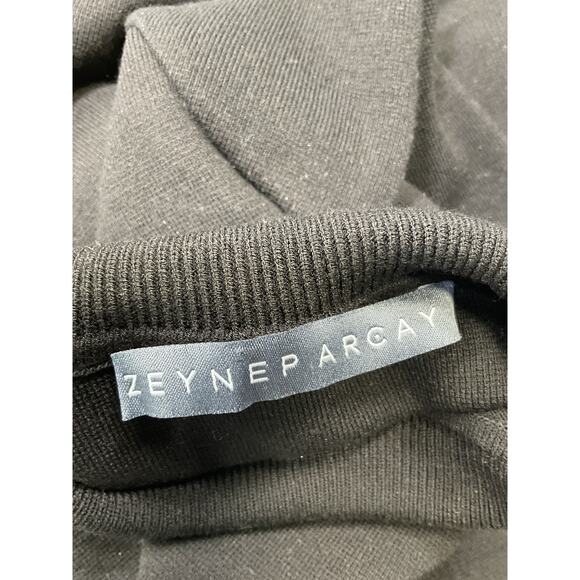 Zeynep Arcay 'Asymmetric' Black Viscose Midi Dress Size 2 - Picture 4 of 5